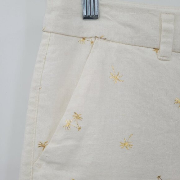 Old Navy Everyday Linen Blend Gold Palm Trees Shorts - Picture 6 of 11
